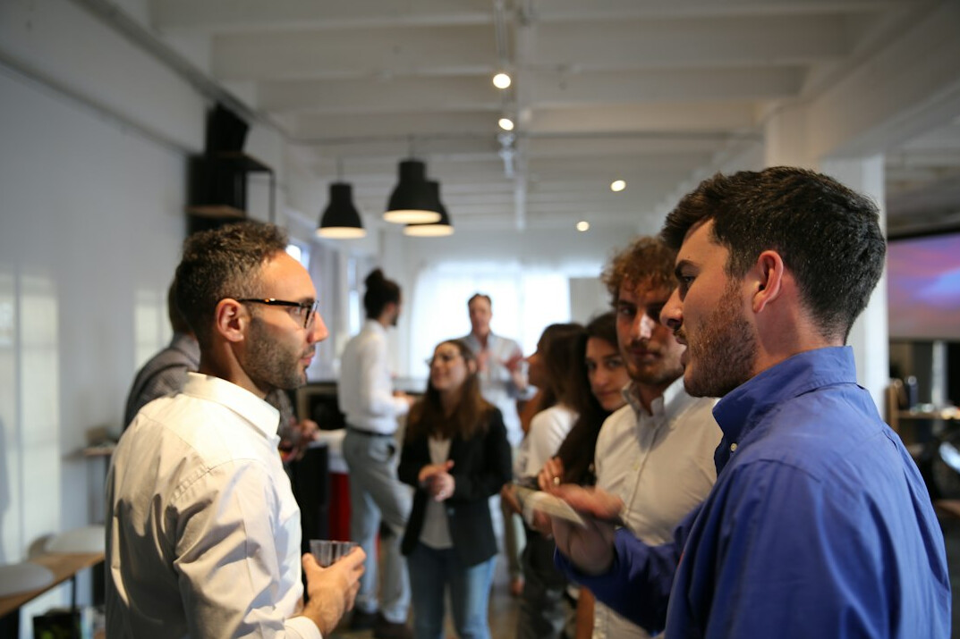 person networking at business event