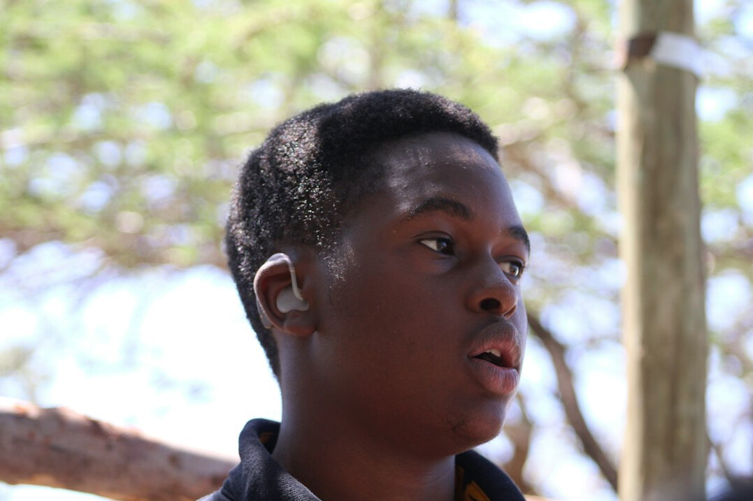 person listening attentively